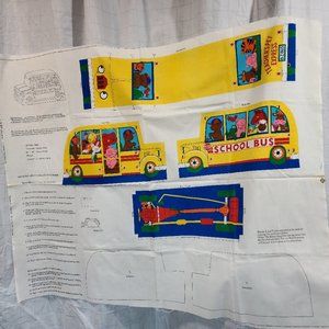 Teachers Pets School Bus Soft Sculpture Fabric Panel by Cranston